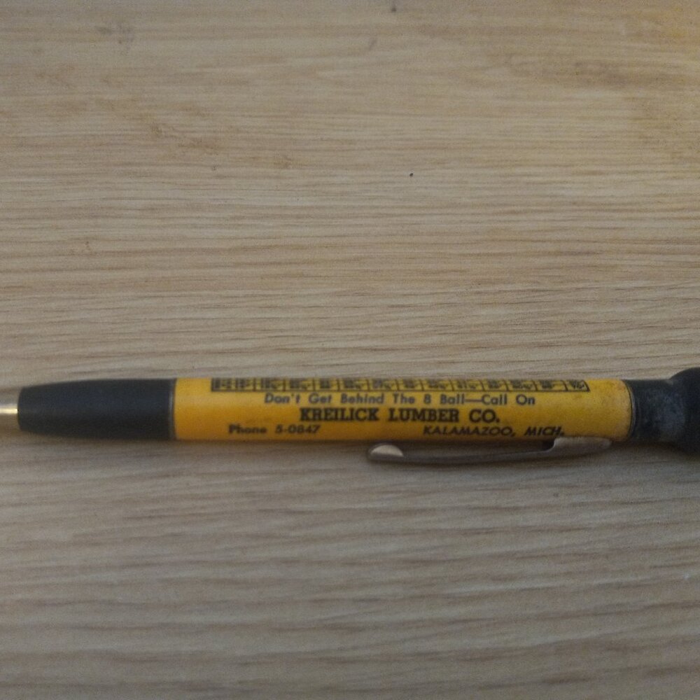 Vintage Advertising Lumber Scale Pencil Krelick Lumber Co Kalamazoo Michigan